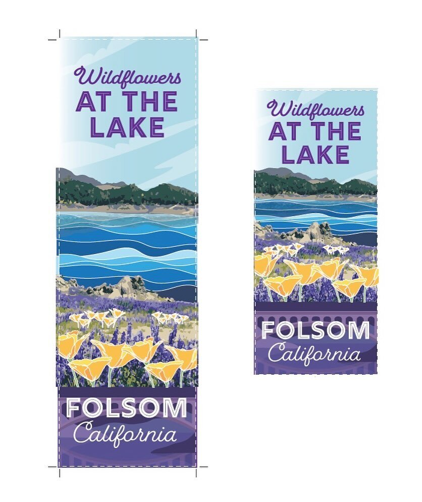 The 13th banner that I designed to welcome you to the city of Folsom! If you drive into Folsom, perhaps you will be greeted by this banner hanging from a light post.