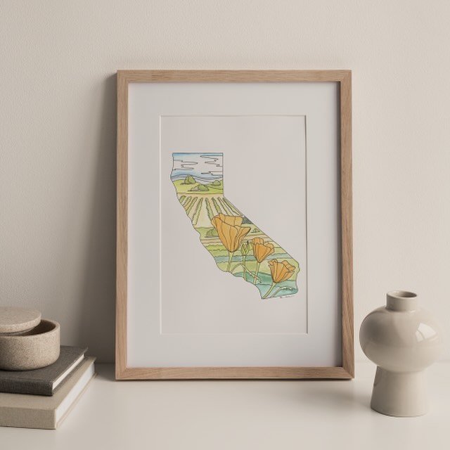 Inspired by spring in California wine country. Pen &amp; ink/watercolor.

Framed (black frame / glass). Matted in 8x10 opening in an 11x14 mat. Local pick up only. 

140 lb. watercolor paper. 

$125 | https://www.brianwallaceart.com/shop/come-right-b
