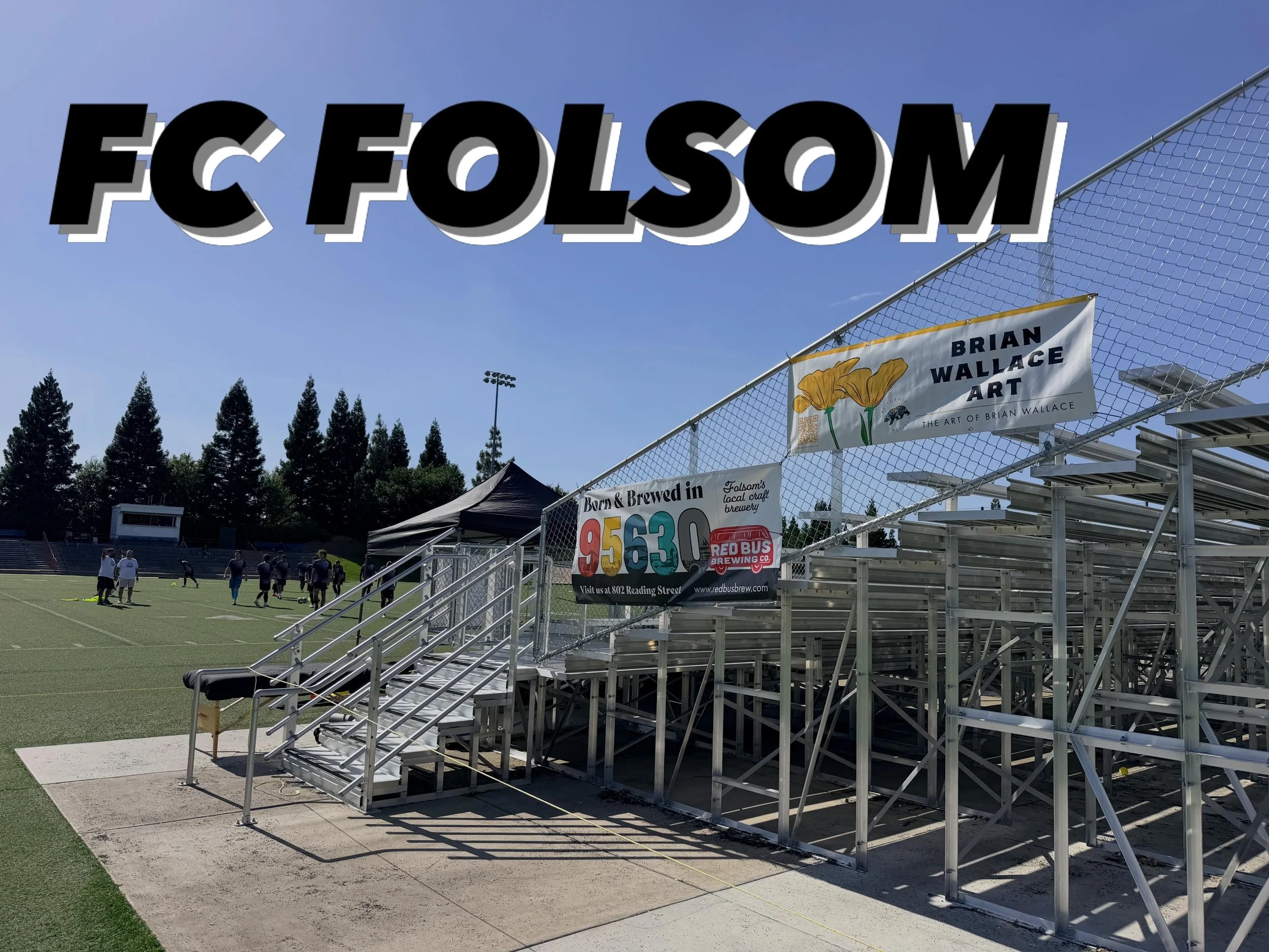 Watched our local @fcfolsom yesterday! Happy to support the team and looking forward to collaborating with the club! Erik, Ray, and I were out there representing @redbusbrew and Brian Wallace Art. FC Folsom wins&hellip; 6-1!