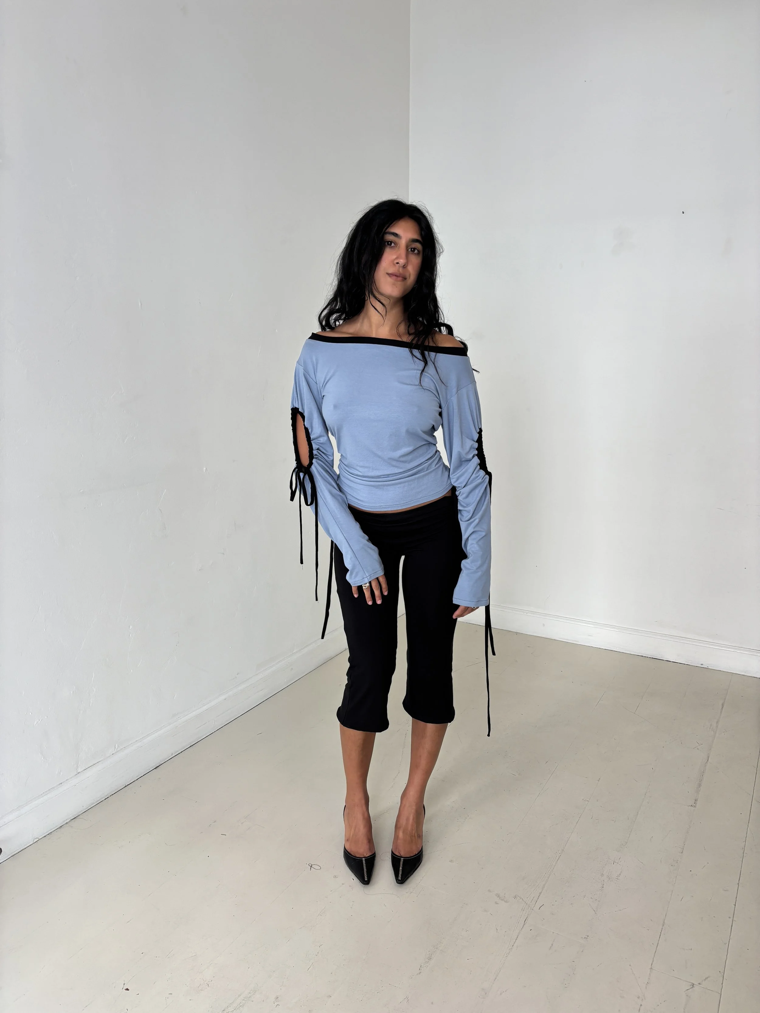 JASMINE TOP BLUE & BLACK