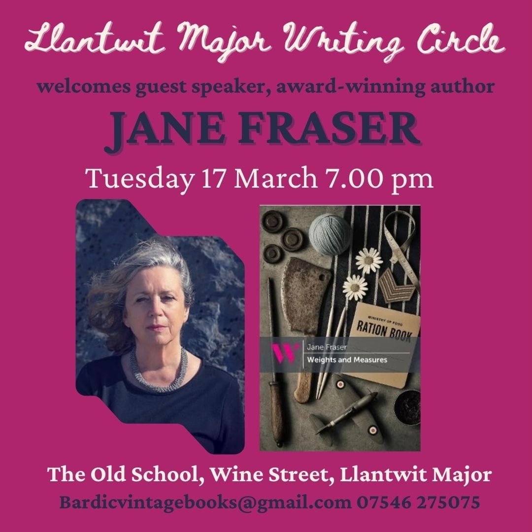 Jane Fraser at Bardic Books, Llantwit Major, Tuesday 17th March 7pm