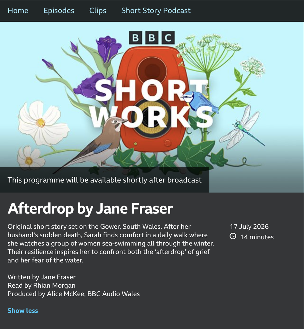 Jane Fraser’s new short story, Afterdrop, on Radio 4