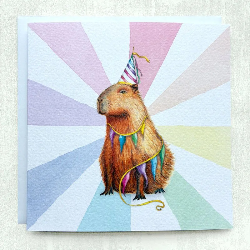 handmade capybara card