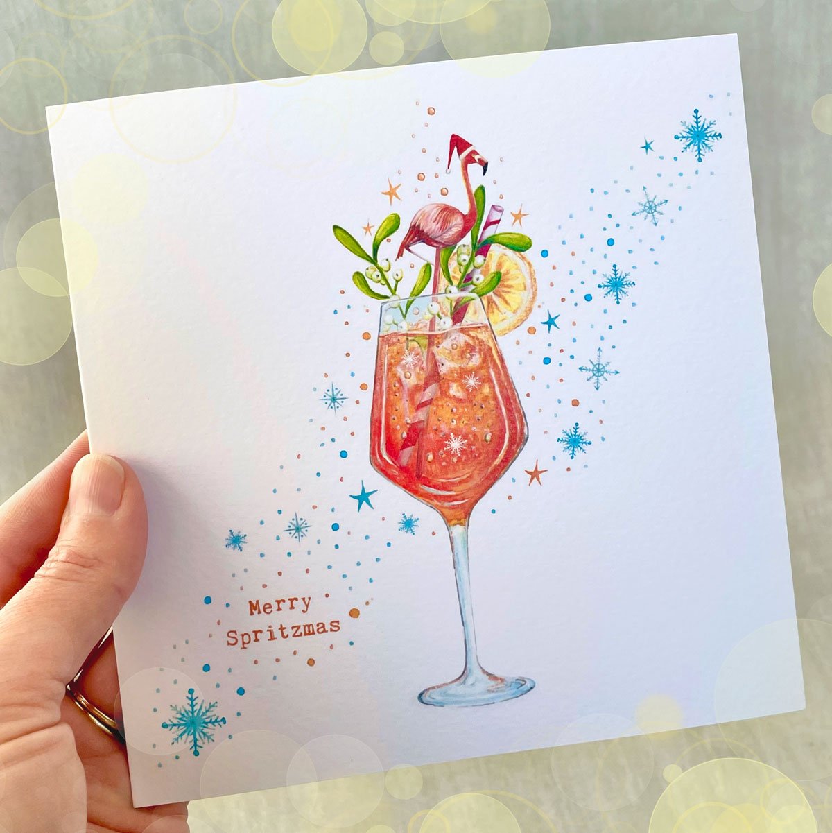 merry spritzmas funny whimsical bespoke christmas card uk