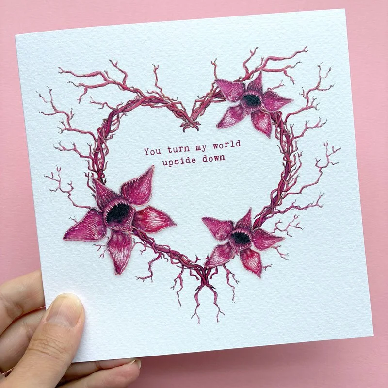 supernatural love stranger things upside down anniversary card