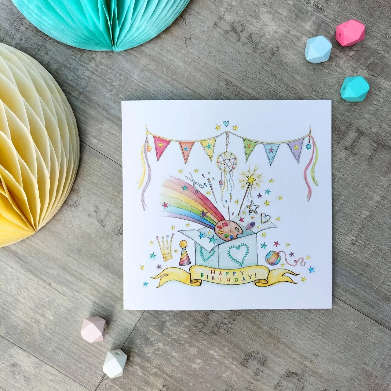 Commissioned birthday card illustration for Made by me craft Parties