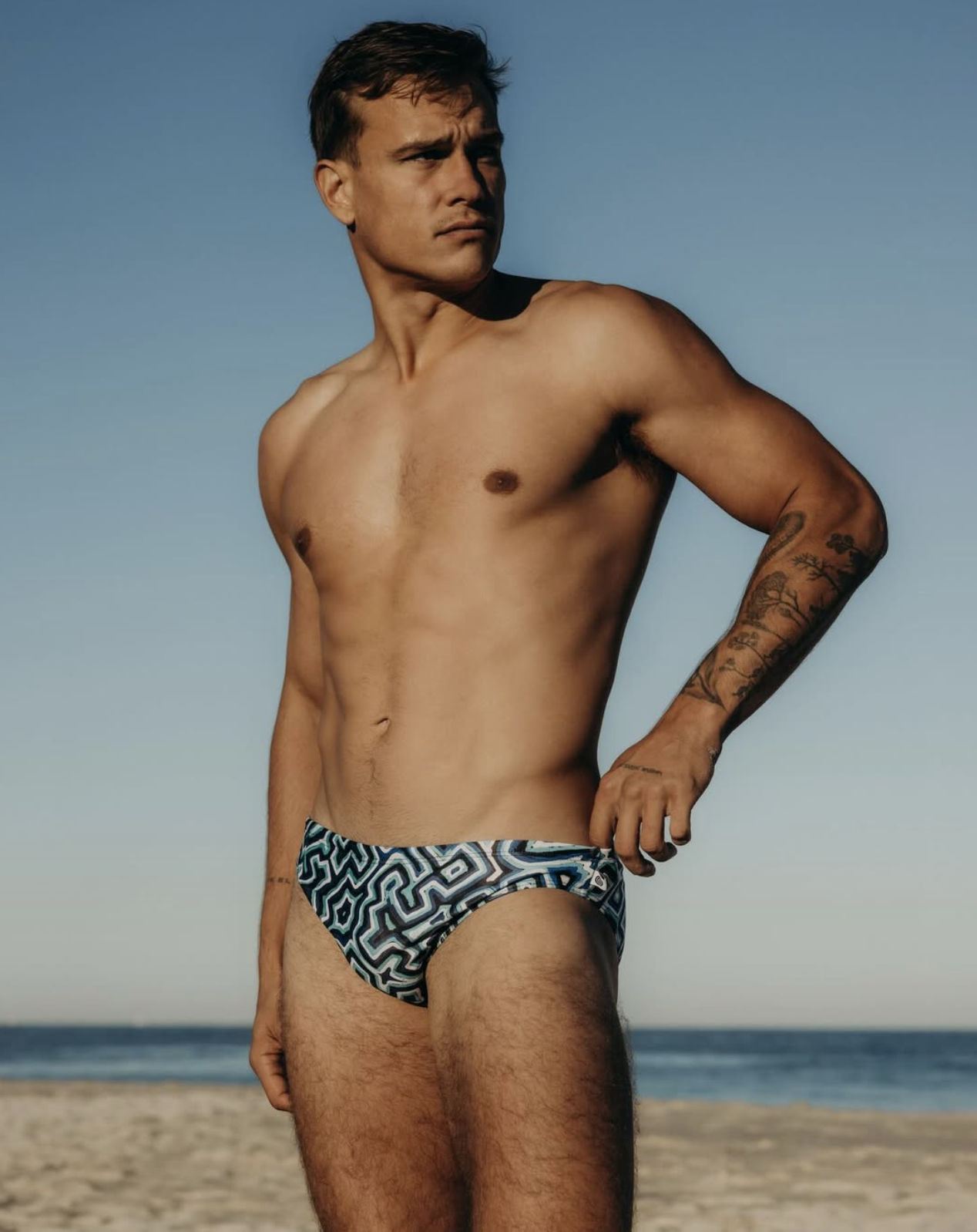 Painted artwork, turned into digital print for production of swimwear, by Modella Creative for Gali Swimwear