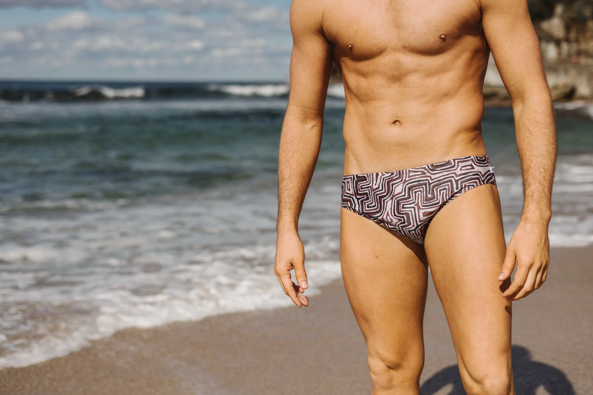 Painted artwork, turned into digital print for production of swimwear, by Modella Creative for Gali Swimwear