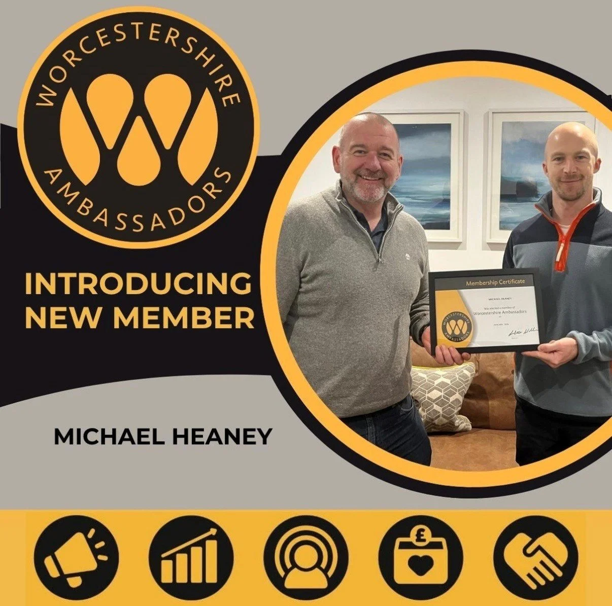 Picture of Michael receiving certificate