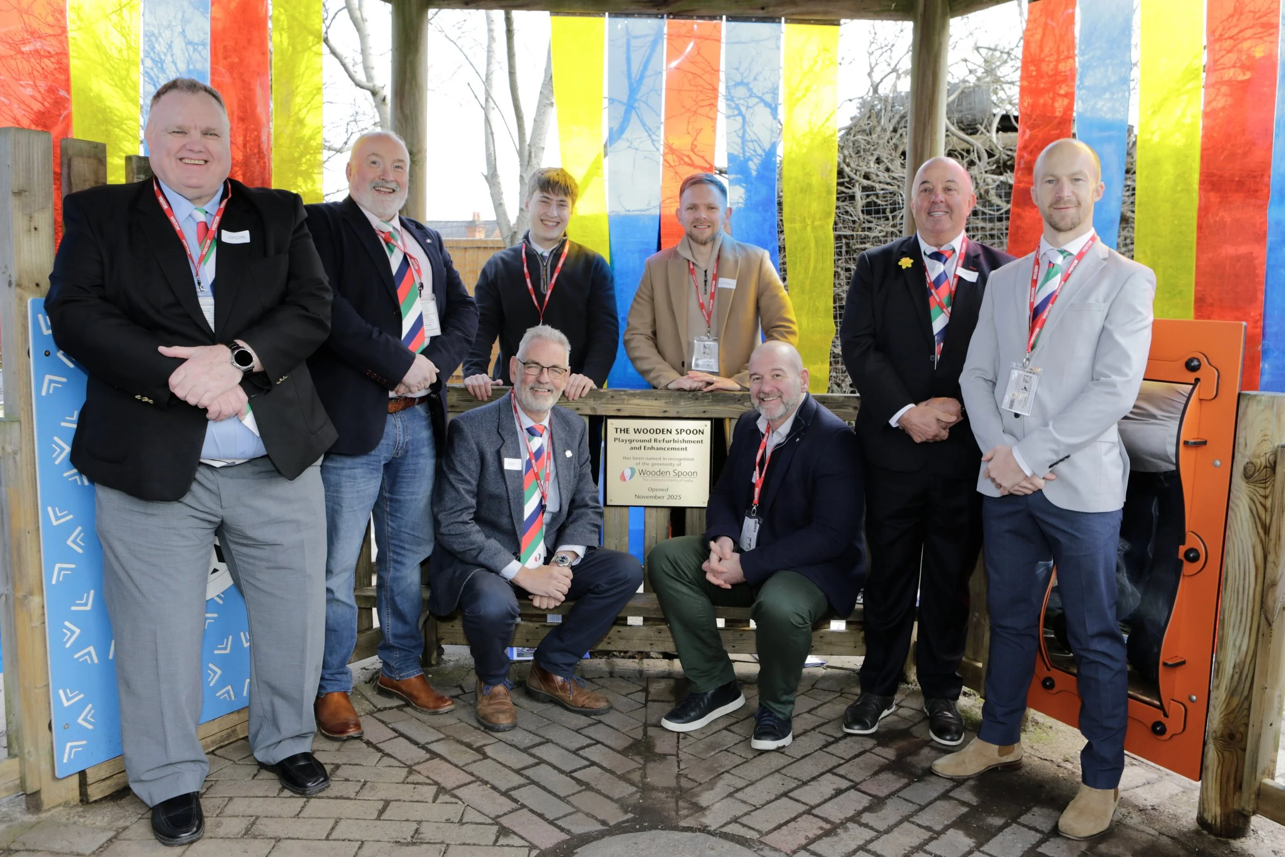 Photograph of people at the opening of the Worcestershire Wooden Spoon project