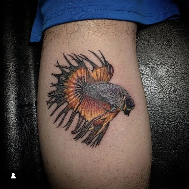 Color betta fish tattoo by Destiny