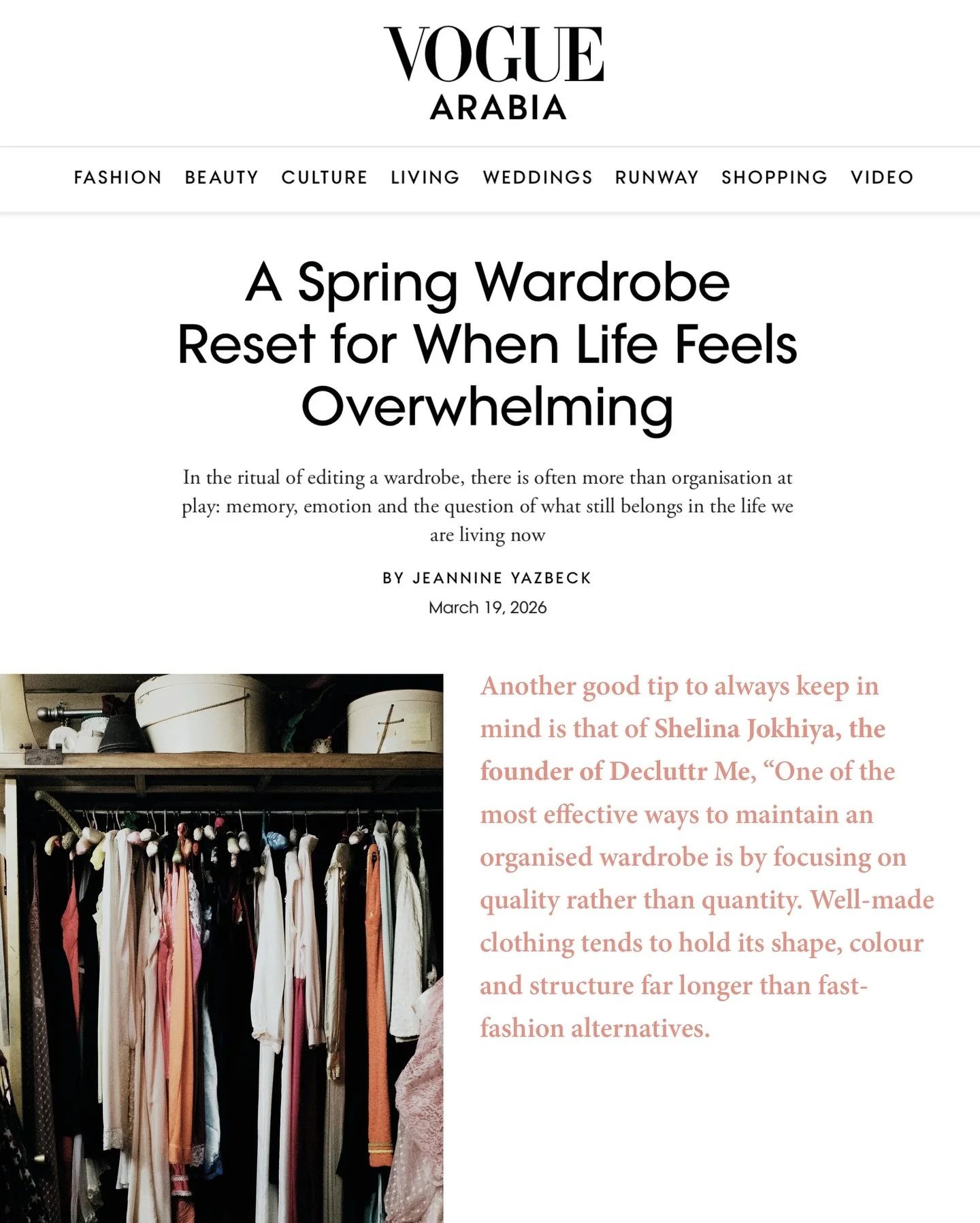 Vogue Arabia - Spring Wardrobe Reset
