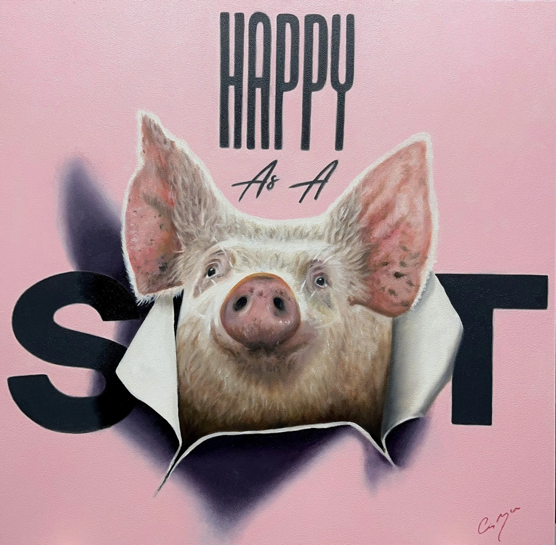 Happy as a pig in s**t
Oil on panel - 20" x 20" - Original SOLD - Click image for prints