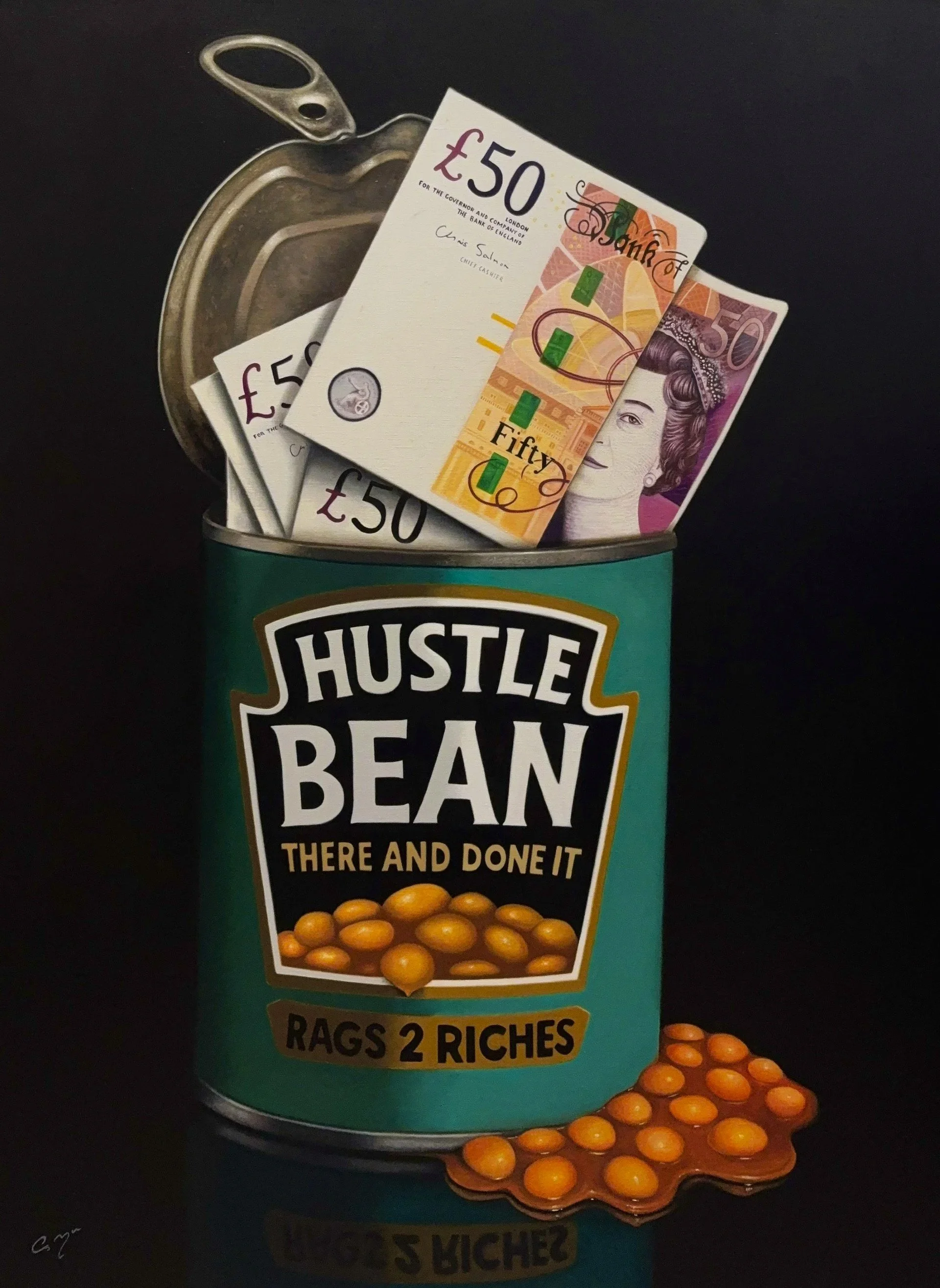 Title:- BEAN there done it 
Size:- 90cm x 122cm 
Medium:- Oil on linen 

Price 