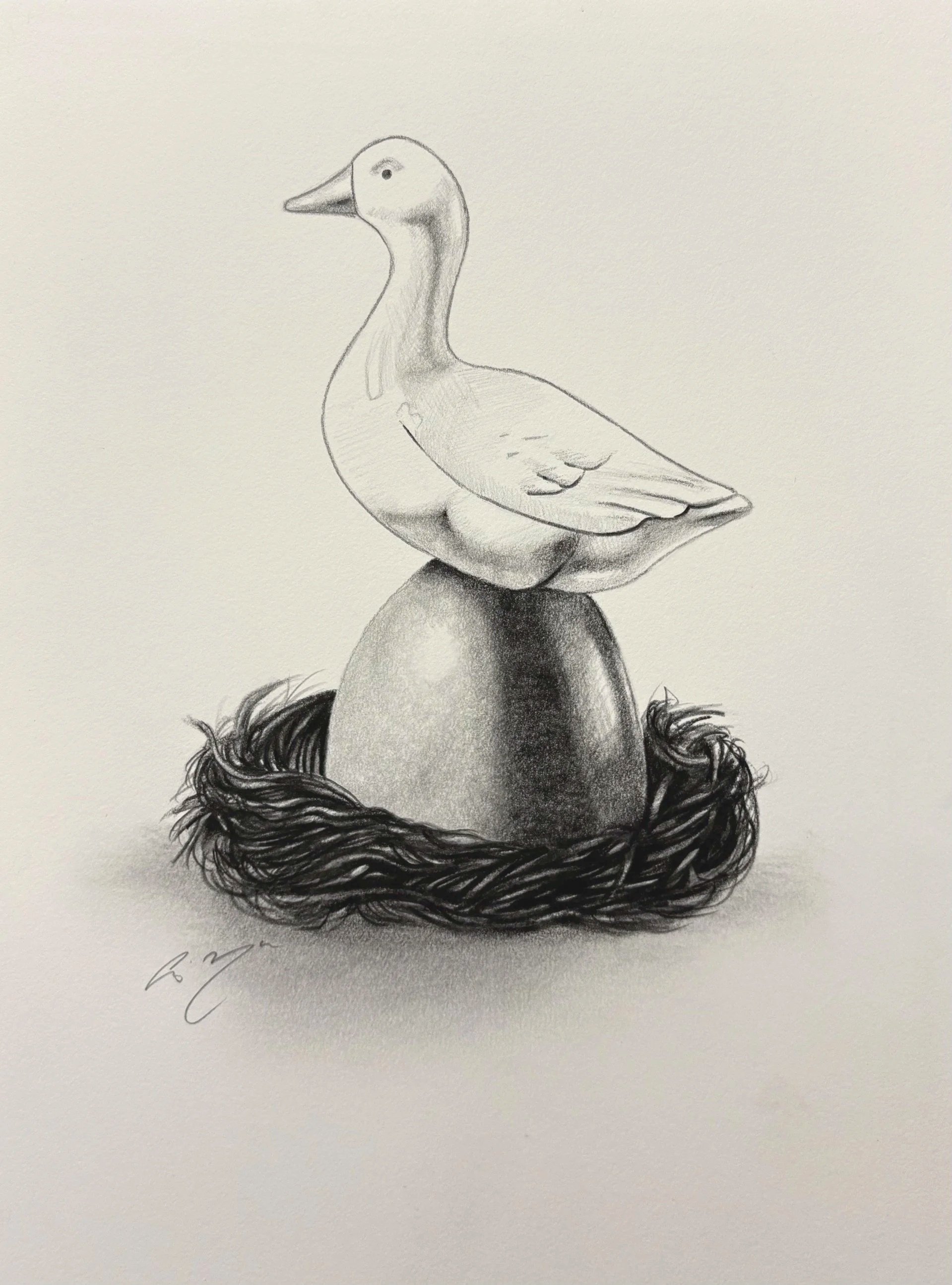 Original study sketch for "Golden Goose"
Pencil on A3 archival paper 
SOLD