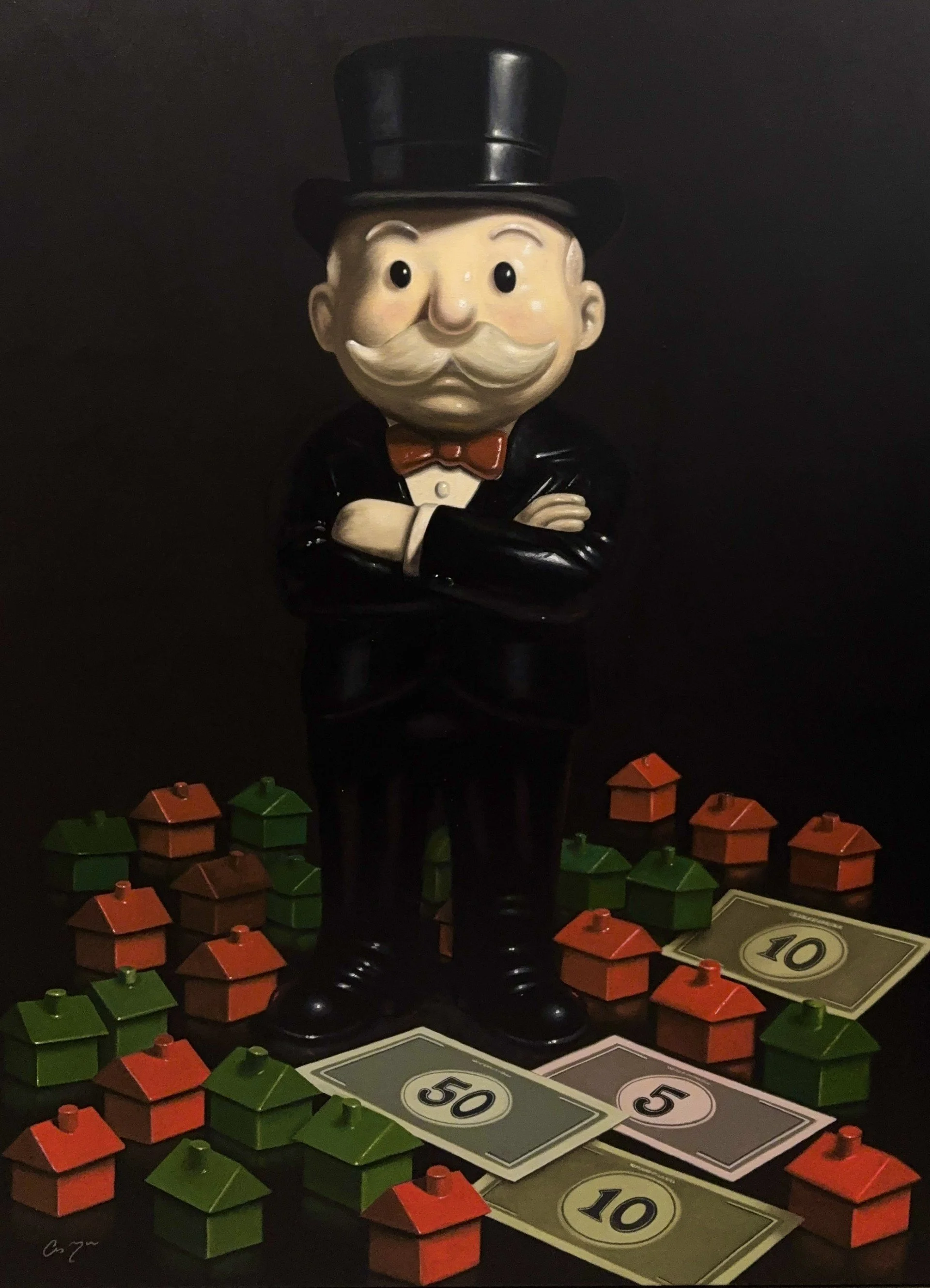 Title:- Property Mogul 
Size:- 90cm x 122cm 
Medium:- Oil on linen 

Price 