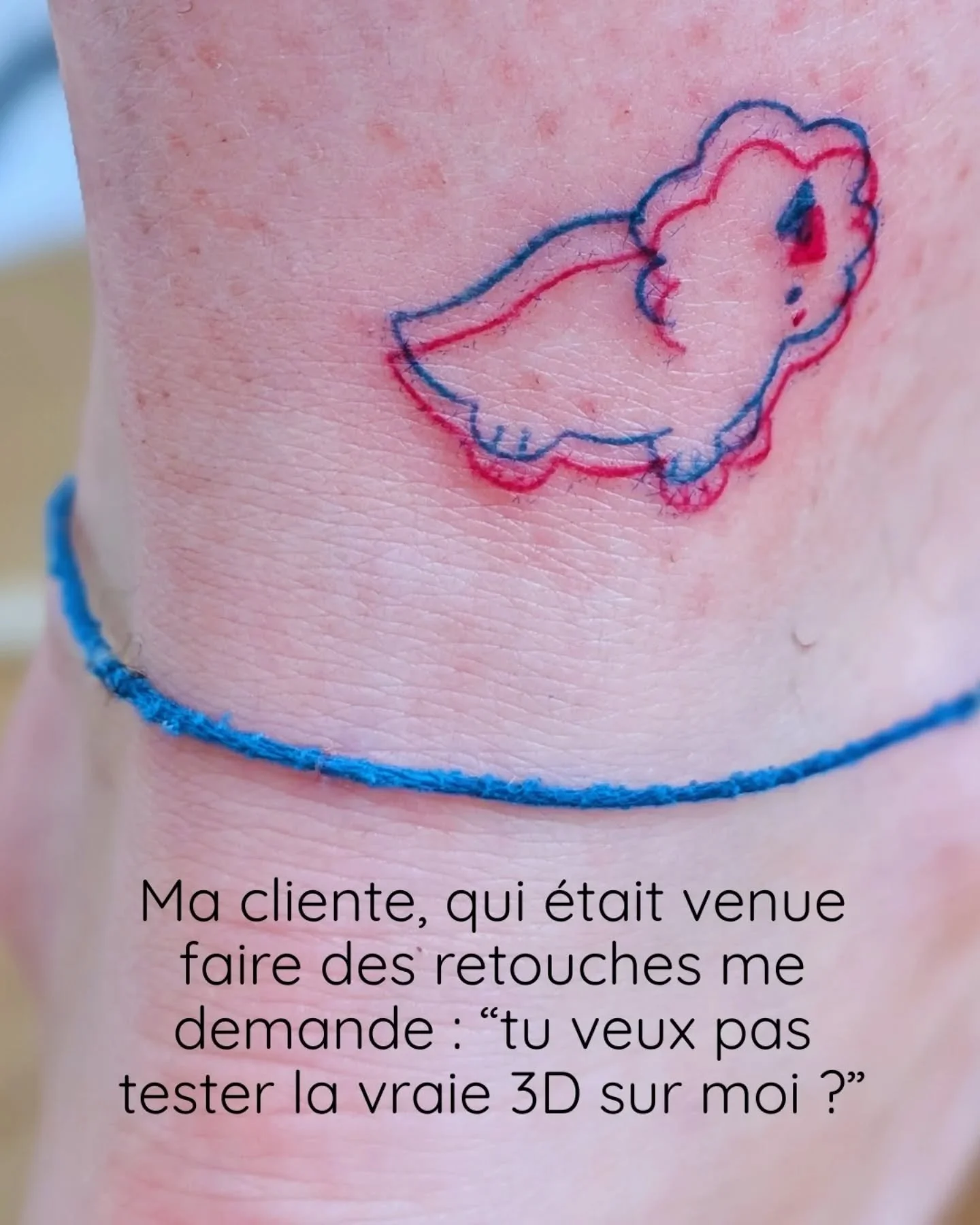 Jeune tatoueuse recherche des volontaires mortels. Si t'as les crit&egrave;res babe laisse moi ton e-mail. 

J'esp&egrave;re que t'as la ref. 

Tu peux booker ton tattoo par message 💌

#tatouageanimaux #dino #tatouageglitch
