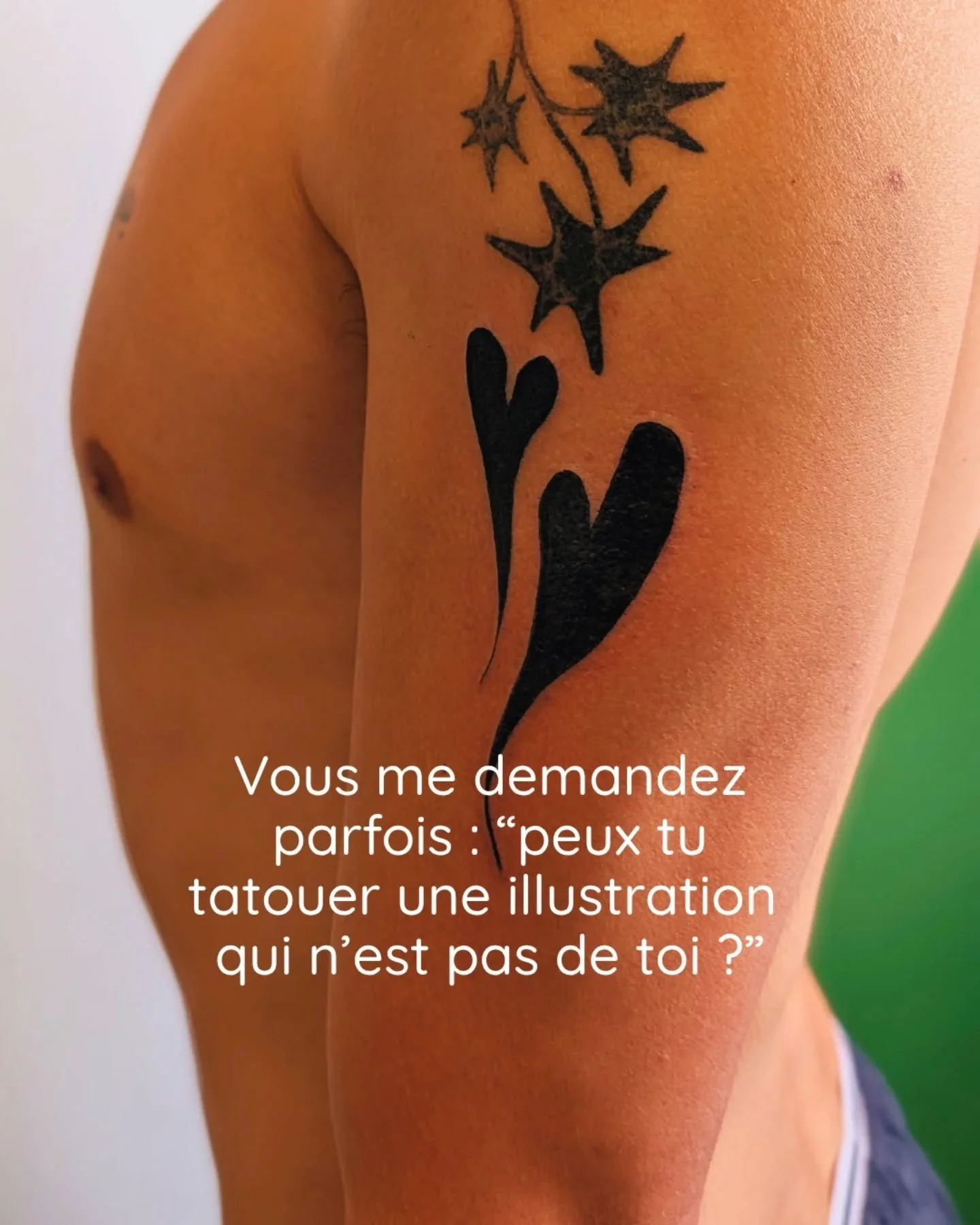 C'est sur que le must c'est quand vous adoptez un flash ou que vous me demandez un projet perso. Mais en m&ecirc;me temps je me dis.. si l'artiste que tu aimes et pas tatoueur.euse et que tu aimes son travail, let's go ! 

Conditions ci dessus &agrav