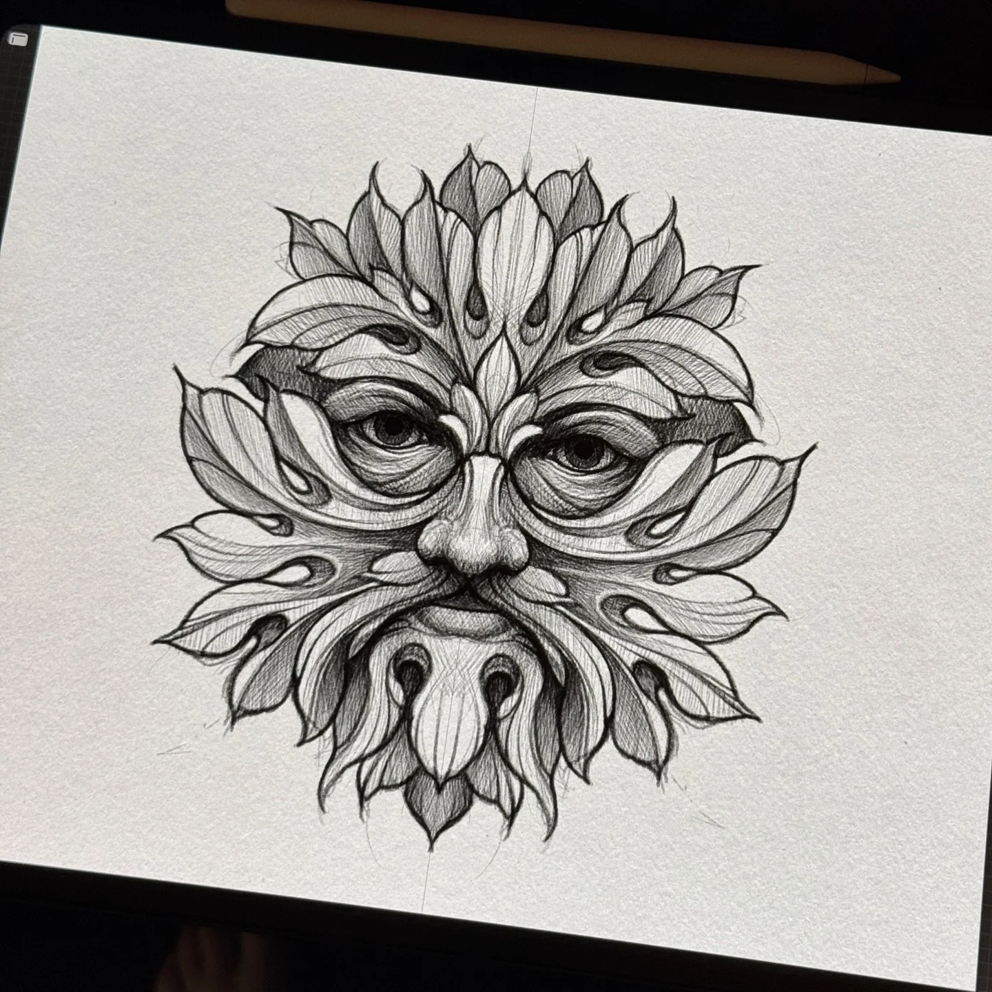 DM to book 👌 #greenman #tattoodesign #procreate