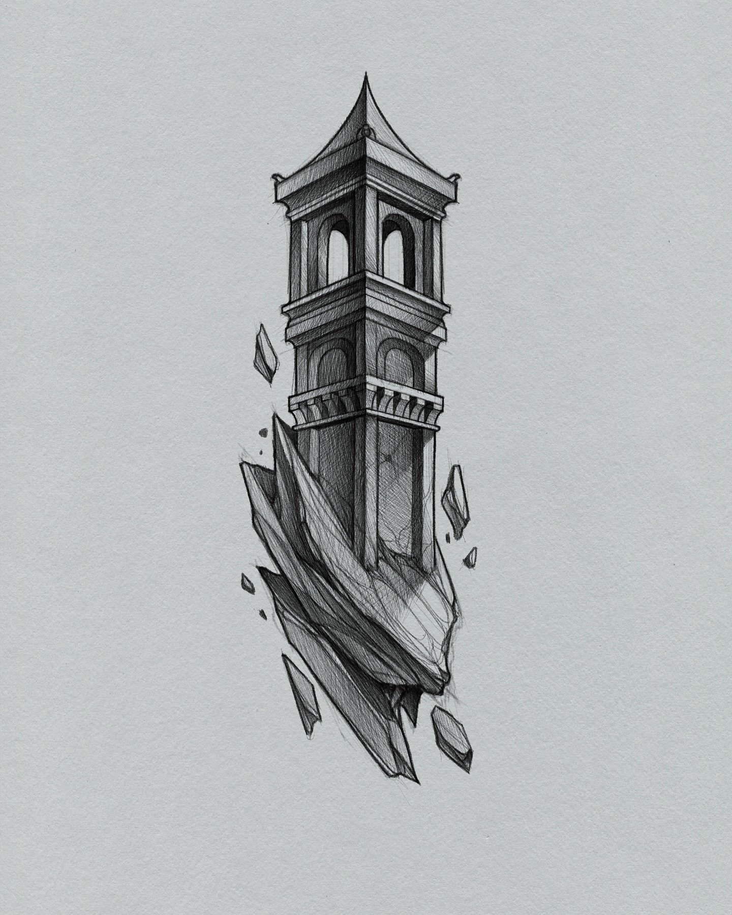Drifting tower available to be tattooed @mothandflametattoo join my broadcast channel to get diary updates 🫶