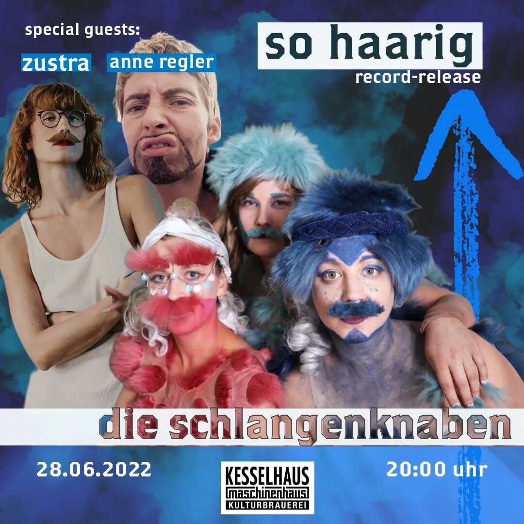 SO HAARIG 
.
.
Morgen !
Maschinenhaus @kesselhaus_berlin 
Einlass 19Uhr, Start 20Uhr
.
Support: @zustra_music 
Dj: @anne.regler 
.
.
Fotos: @carlos_cortletti @haltdieklappe_medienmacher
.
#haaresch&ouml;n #haare #release #partyberlin #concert #queer 