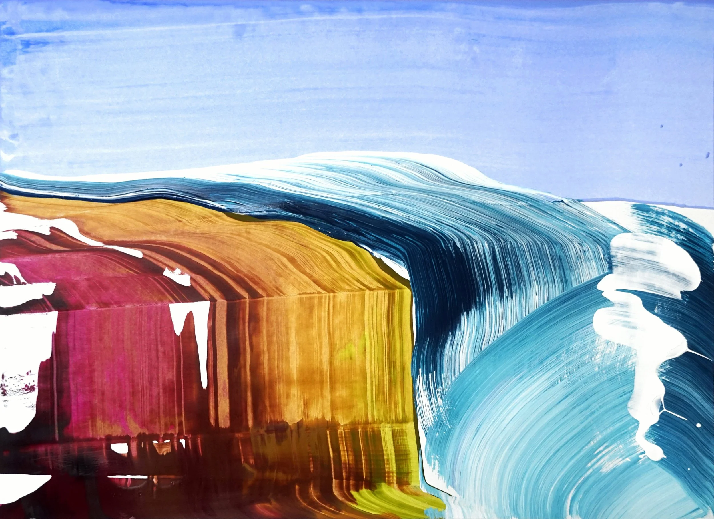 Godafoss, acrylic on bristol, 16 x 22 in