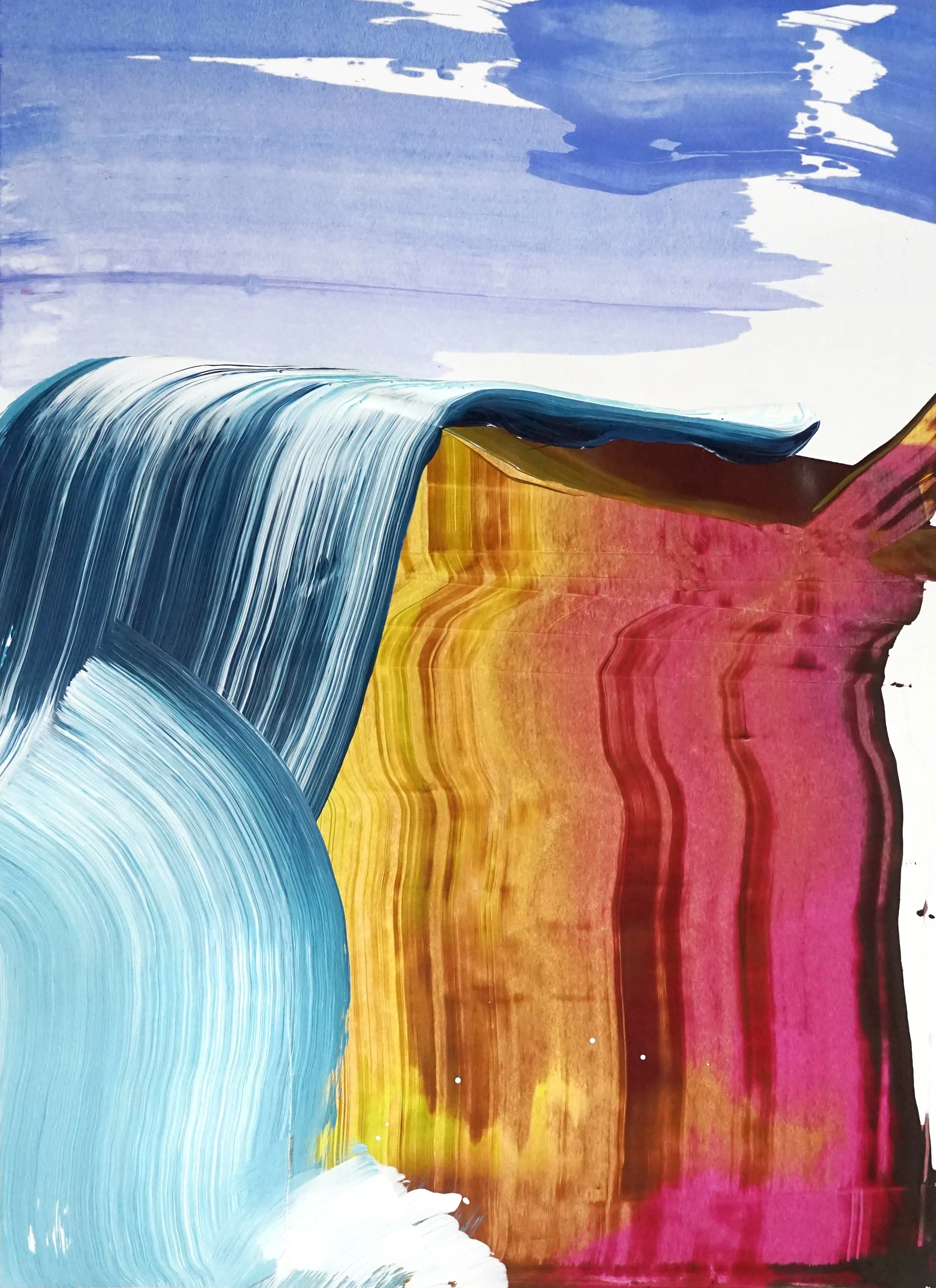 Plunge, acrylic on bristol, 22 x 16 in.