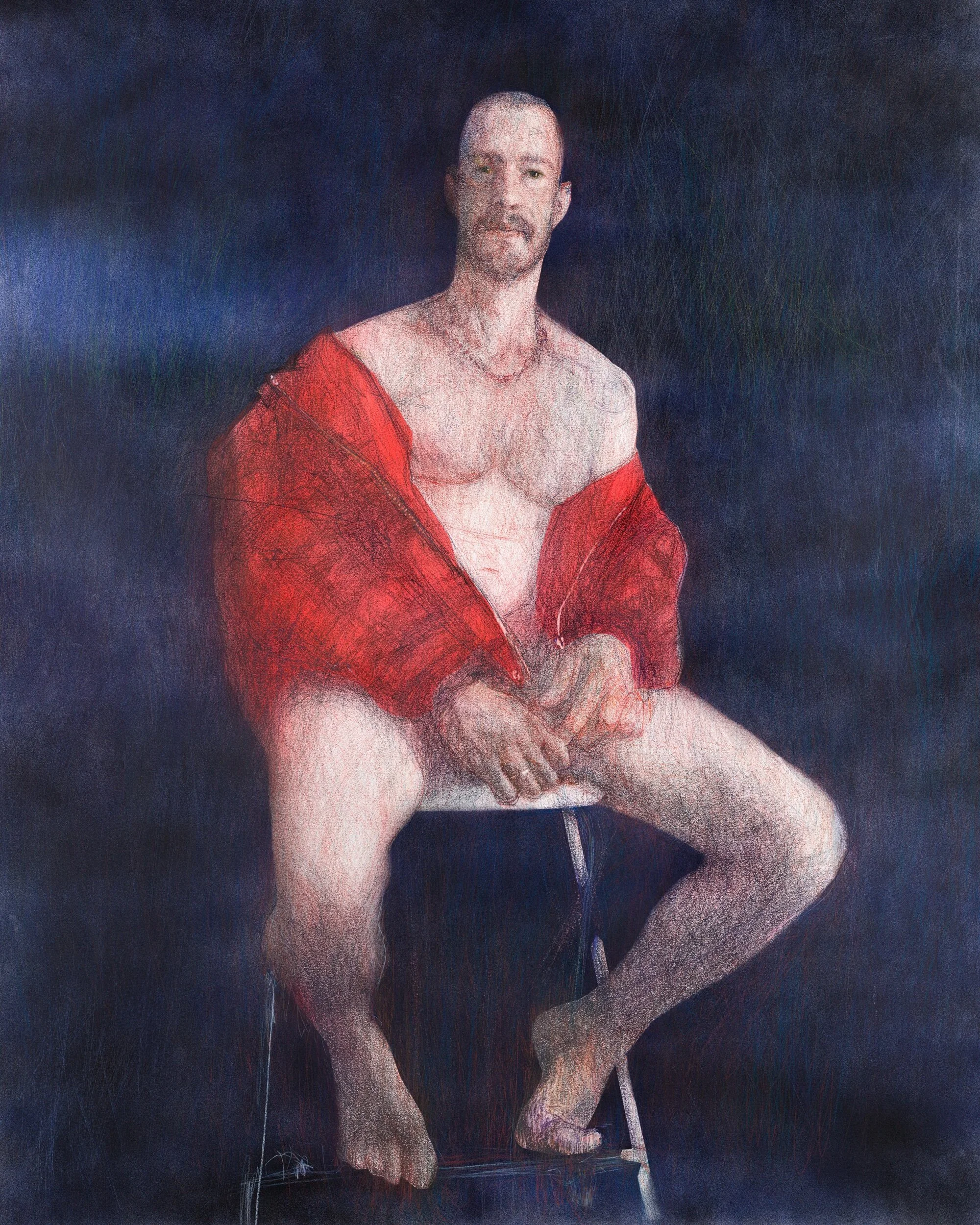 Saint James the Greater, coloured pencil and acrylic gouache on paper, 150 x 124 cm, 2021