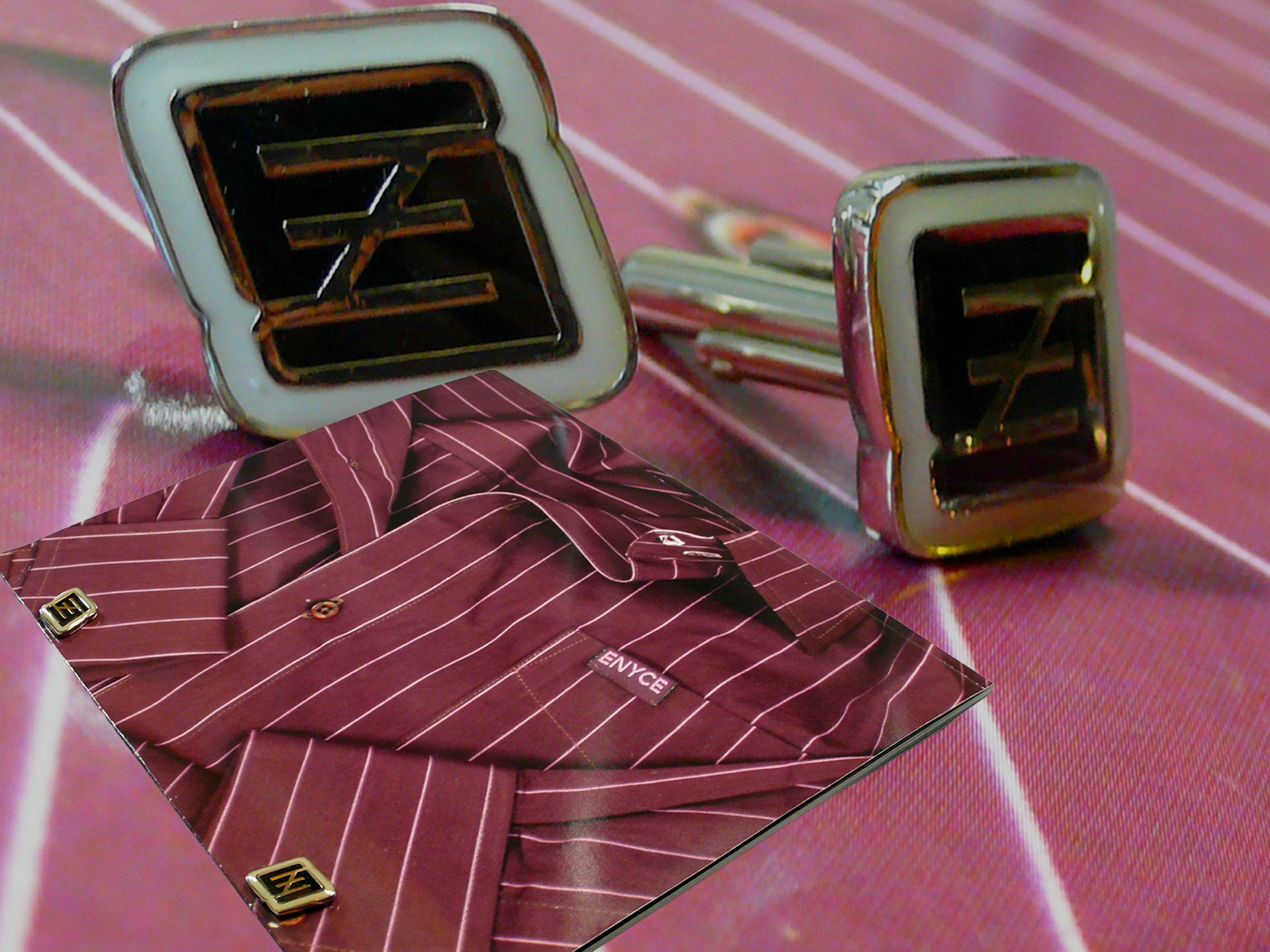 Promotional Look Book with Branded Cufflinks used as closures, for Enyce Inc., New York, NY