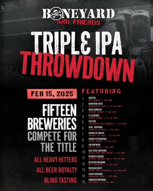 Boneyard & Friends IPA3 Triple IPA Throwdown beer list revealed — New ...