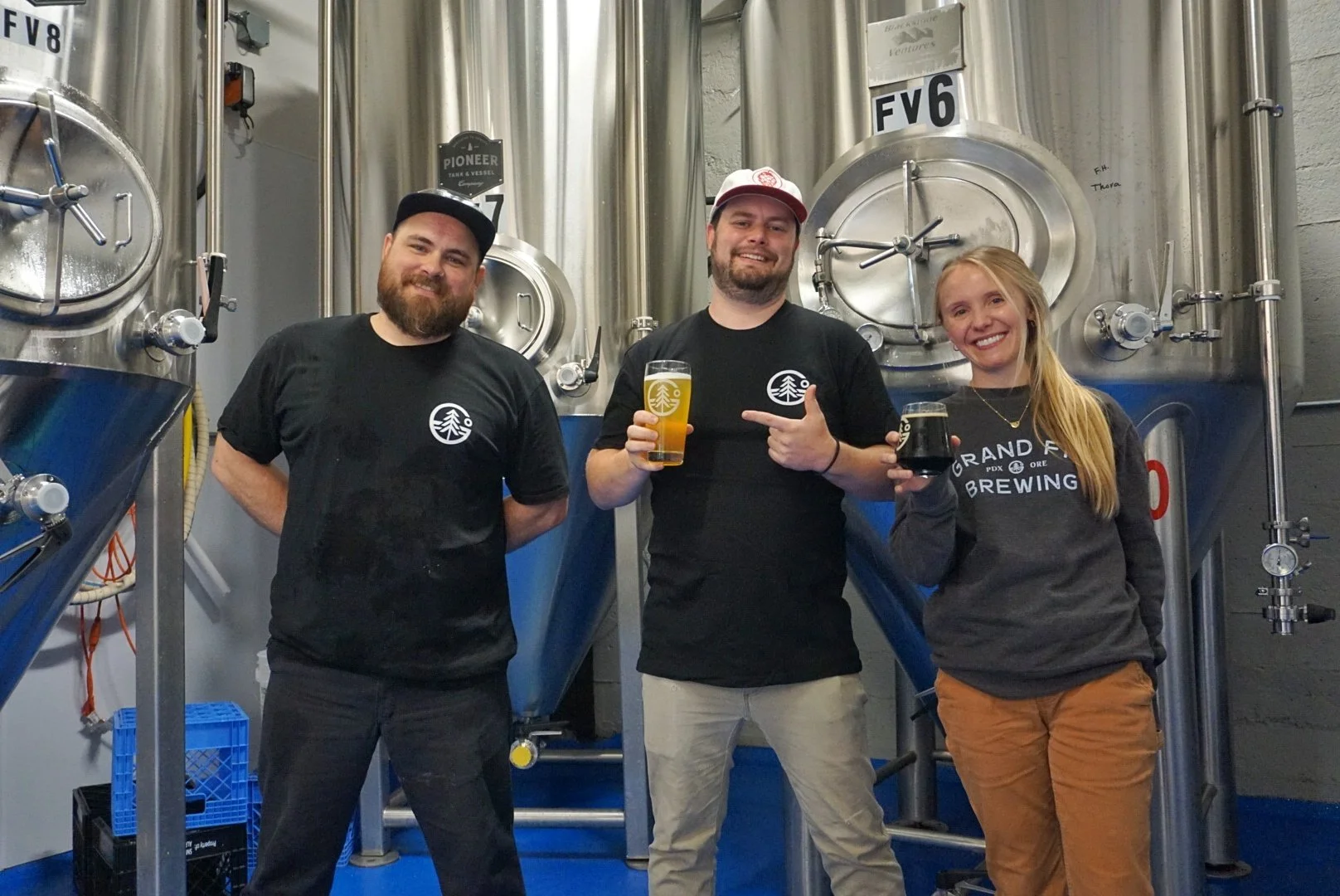 Grand Fir Brewing owners Whitney Burnside, Doug Adams, introduce new brewer Jake Watt