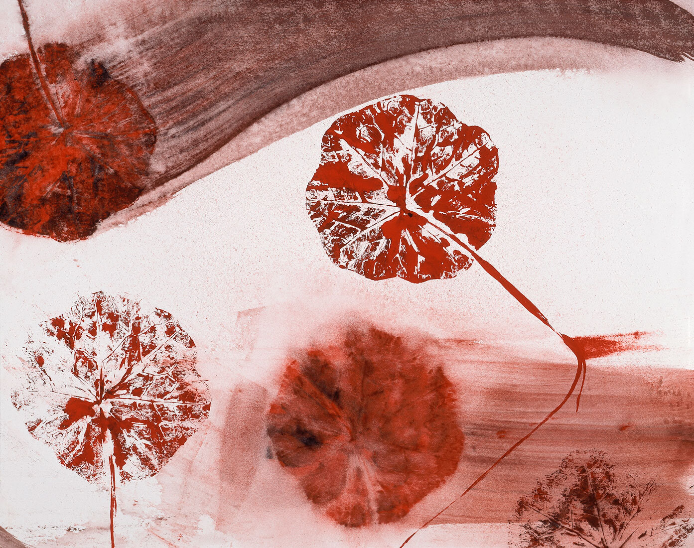   Red Nasturtium Series  (detail), 2002, acrylic on paper 