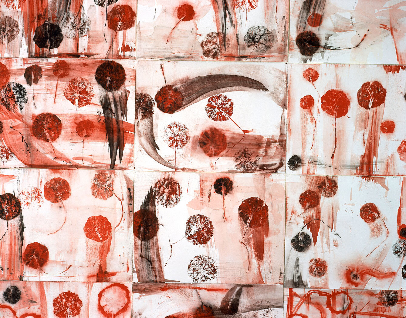   Red Nasturtium Series  (detail), 2002, acrylic on paper 