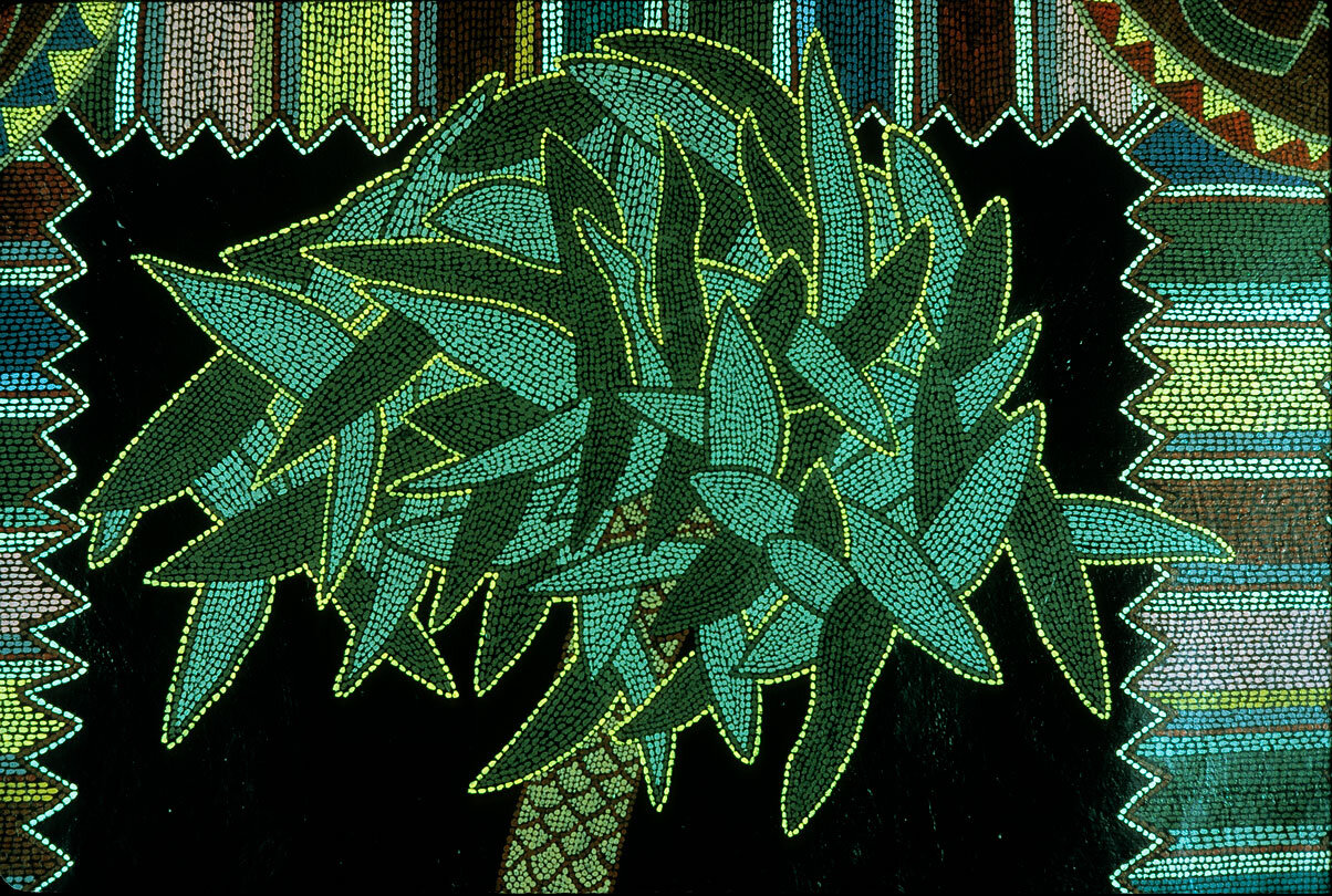   Cactus Palm  (detail), 1972, acrylic on rubberized canvas, 74 x 66 inches 
