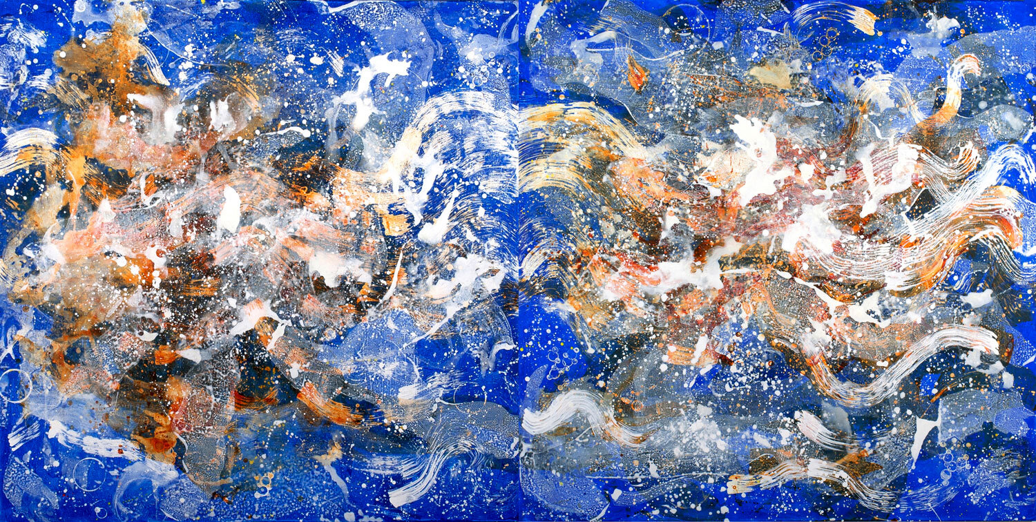   Wave II , 2013, diptych, acrylic on canvas, 48 x 96 inches 