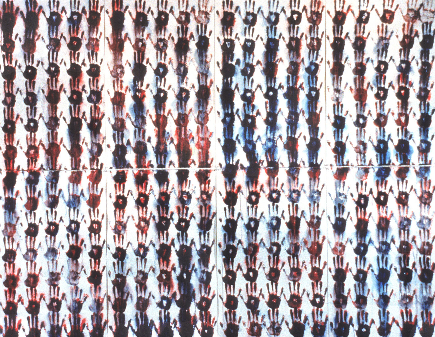   280 Hands , 1994, acrylic on paper, 82 x 104 inches 