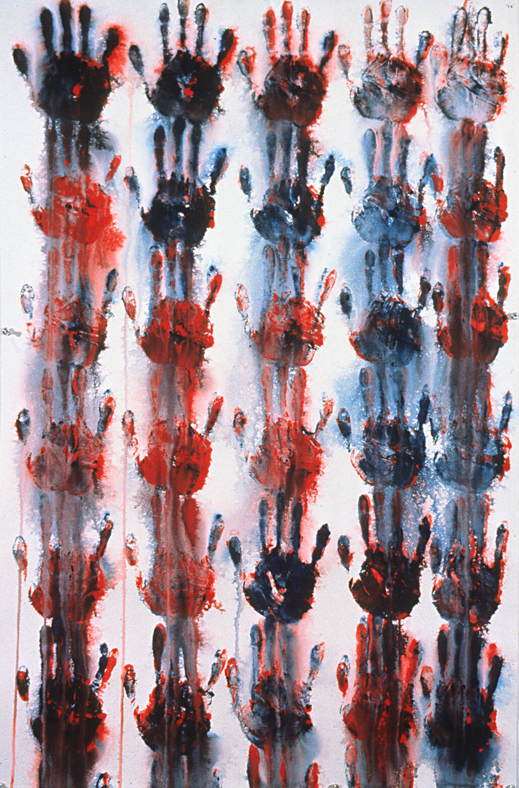   280 Hands  (detail), 1994, acrylic on paper, 41 x 26 inches 