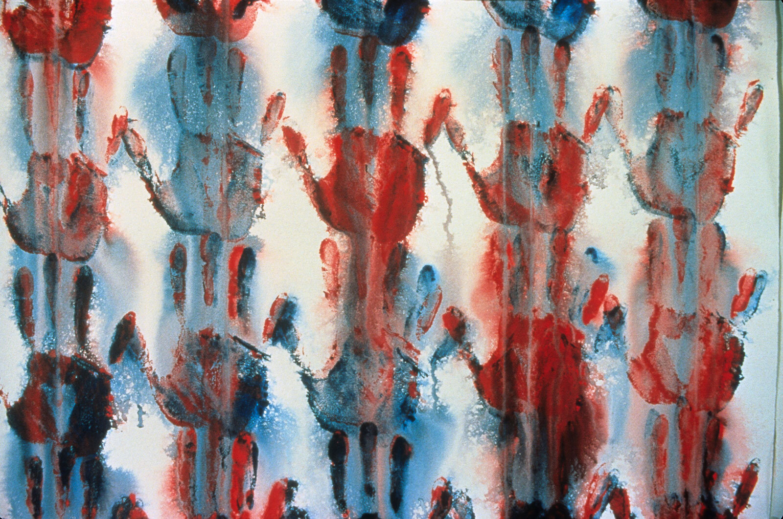   280 Hands  (detail), 1994, acrylic on paper, 41 x 26 inches 