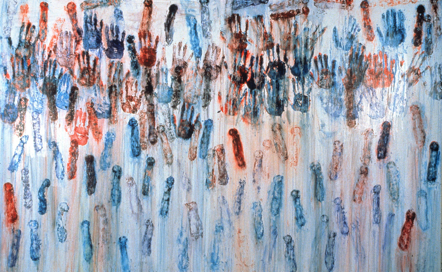   Various States of Being II , 1994, acrylic on canvas, 52 1/4  x 82 1/2 inches 