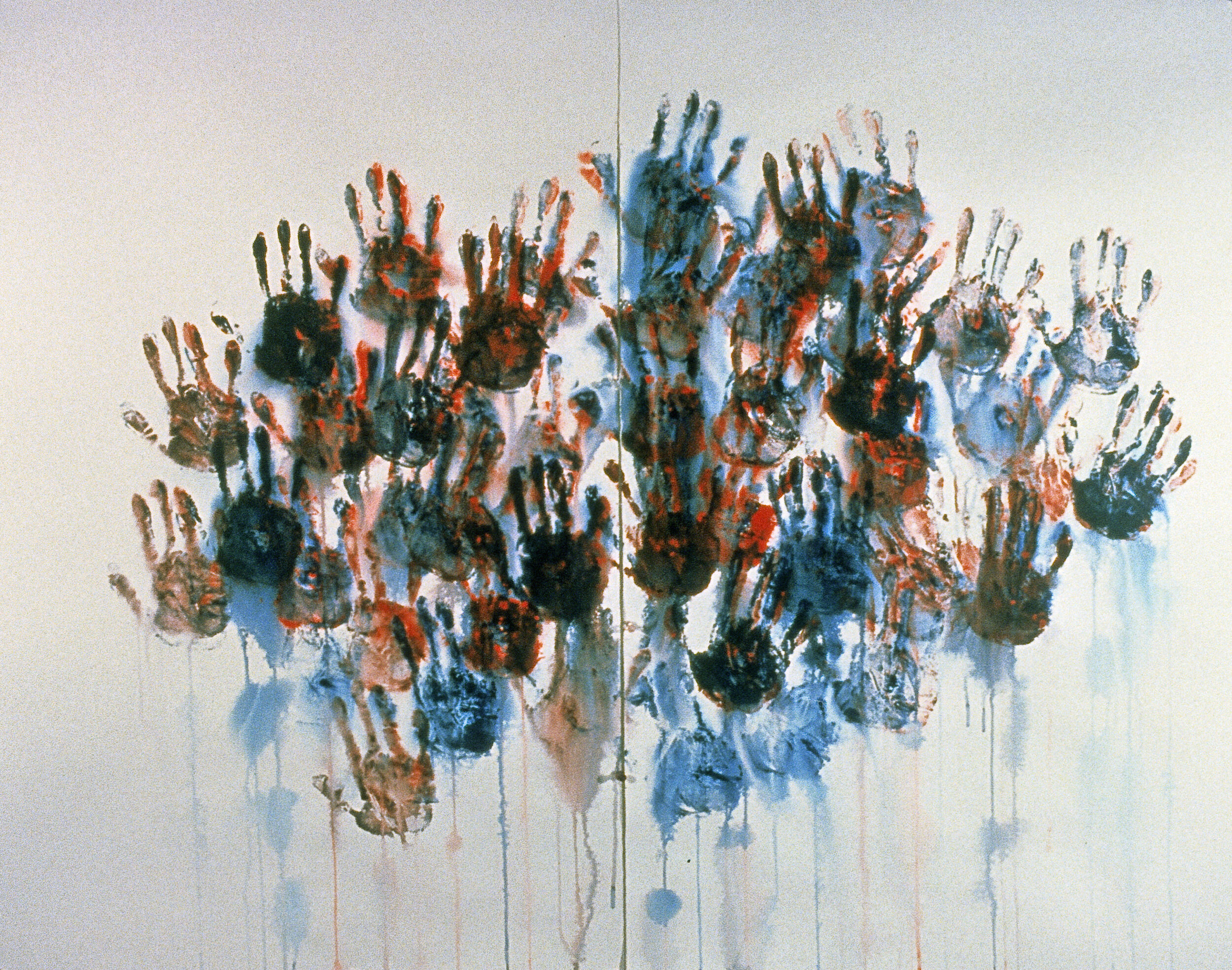   Cluster , 1994, acrylic on paper, 41 x 26 inches 