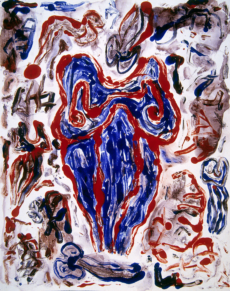   Ionic Personage , 1986, monoprint, acrylic on paper, 29 x 33 inches  