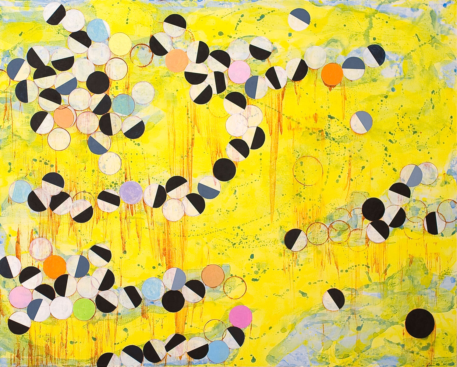   Of Polarities Waves and Half Moons , 2009, acrylic on canvas, 48 x 60 inches 