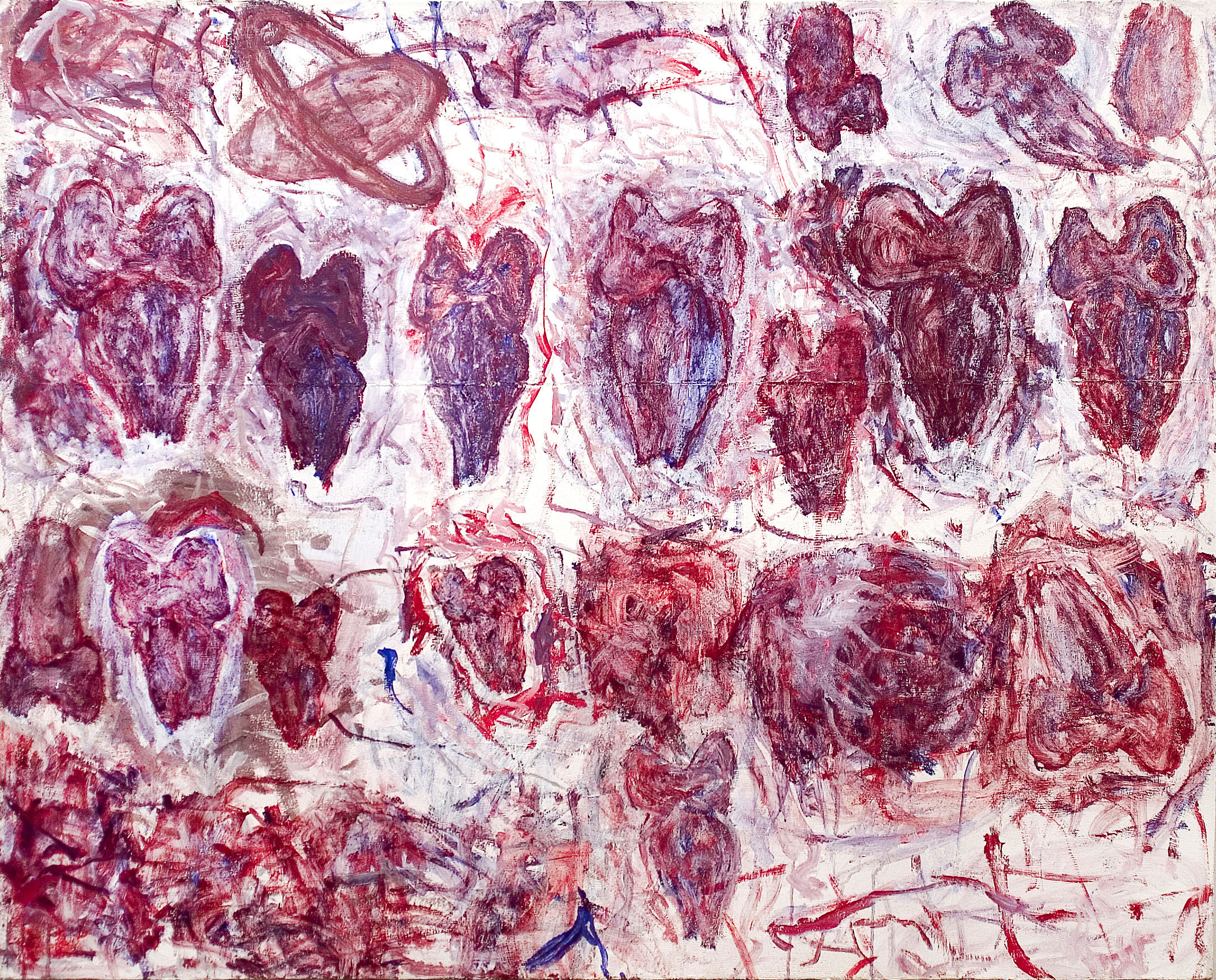  Distant Pleasures , 1985, acrylic, cast gesso and gauze mounted on canvas, 48 x 60 inches 