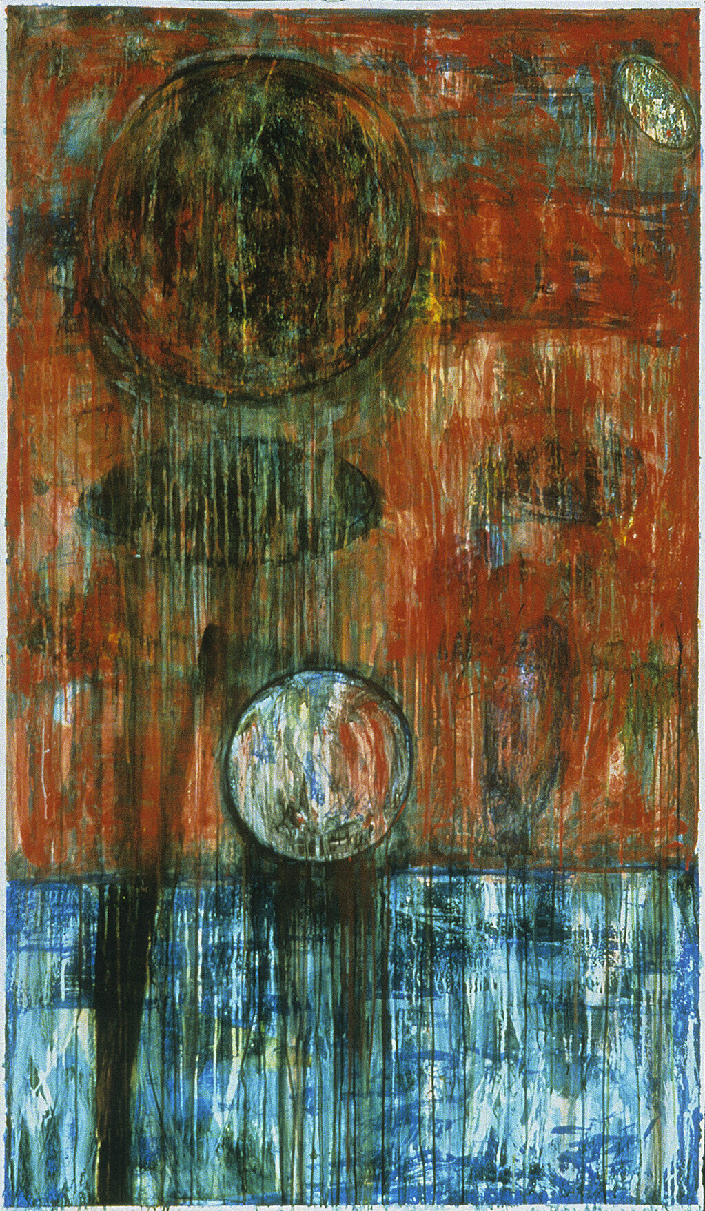   Ancient Night , 1992, acrylic on rag vellum, 79 x 42 inches 