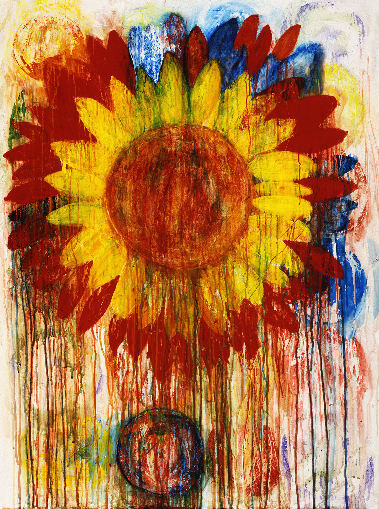   Oaxaca/Chiapas Series Sunflower , 1992, acrylic on vellum mounted on canvas, 41 x 31 inches  