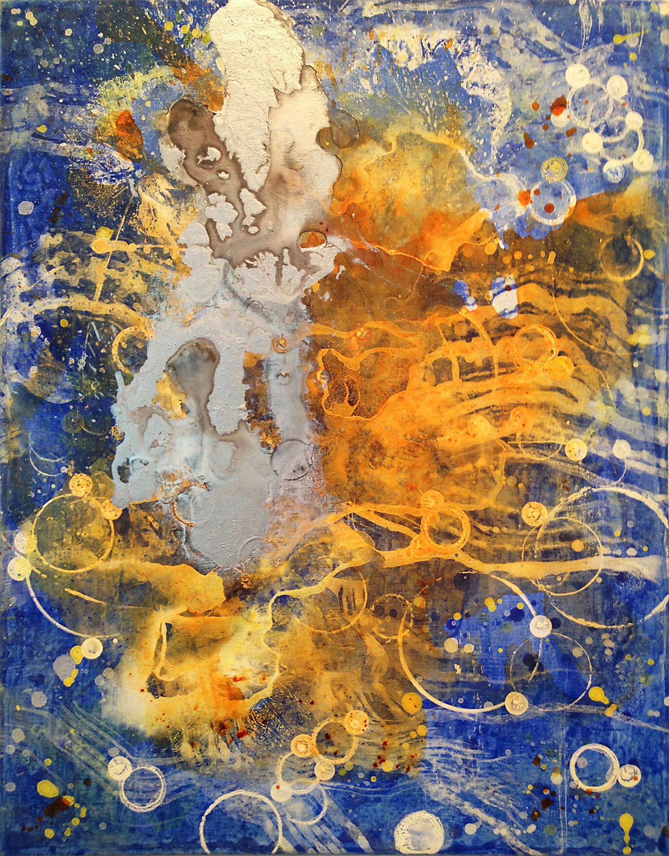   Alchemical Pour , 2012, acrylic on canvas, 18 x 14 inches, Private Collection, Davis, CA  
