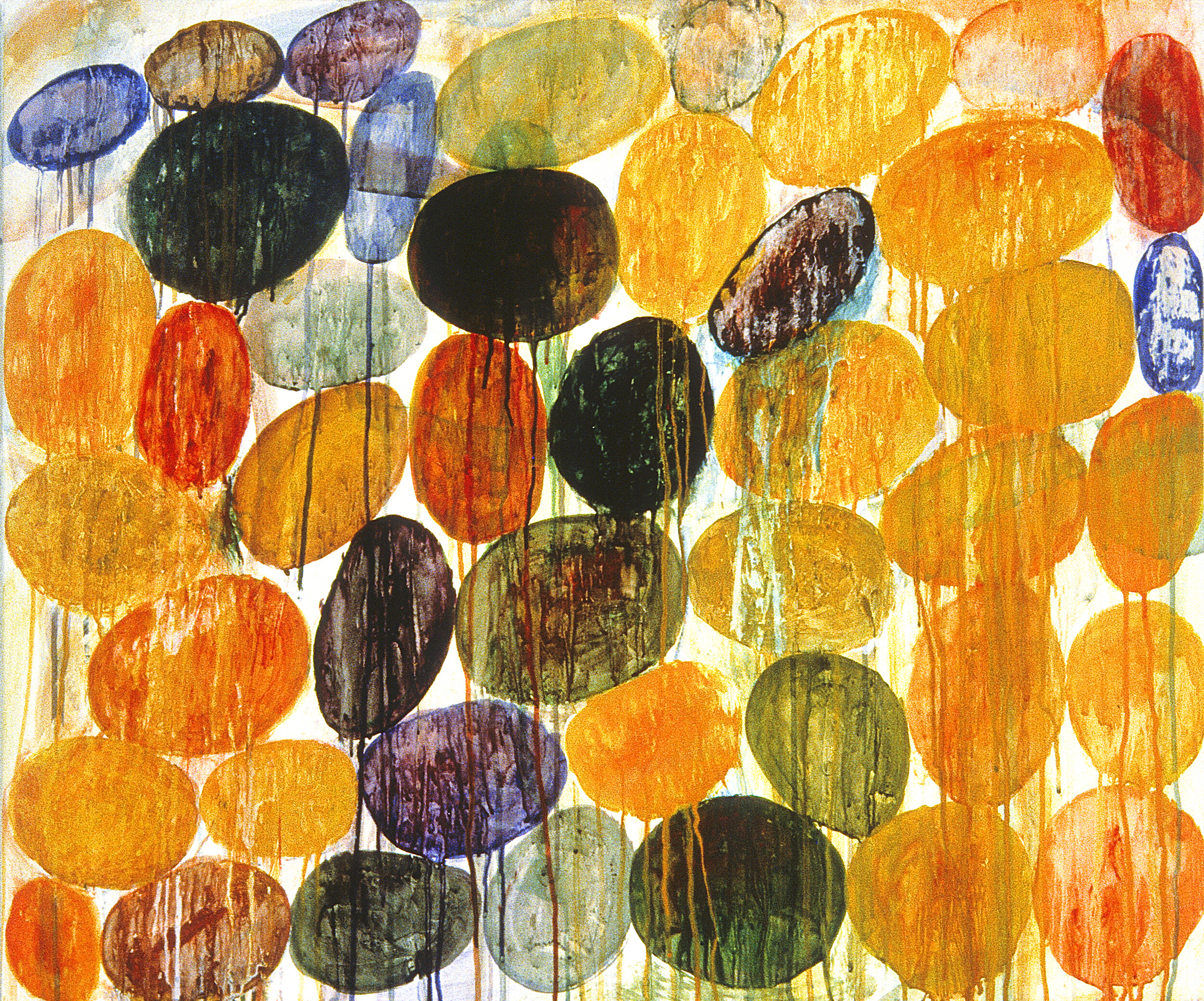   Treasure , 1989, acrylic, vellum mounted on canvas, 28 3/4 x 34 1/4 inches   