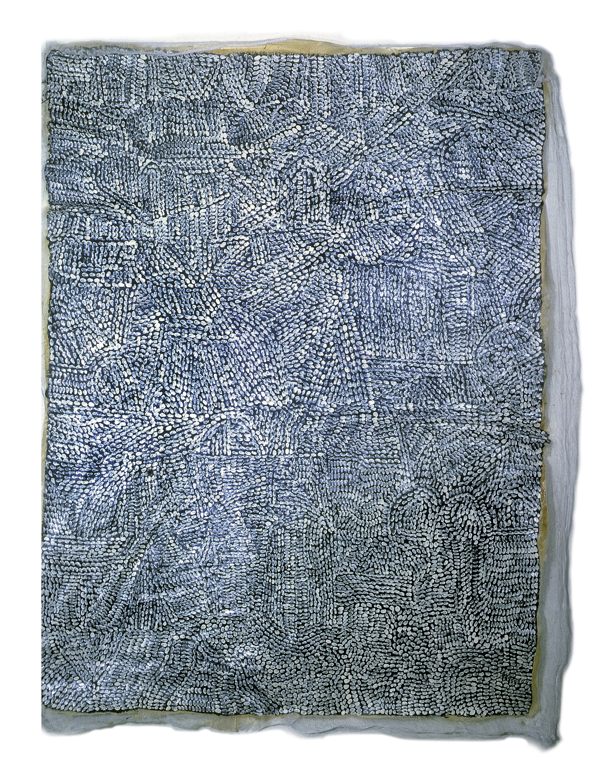   Untitled , 1971, neoprene rubber, white gacoflex, cheesecloth, 83 x 64 inches    
