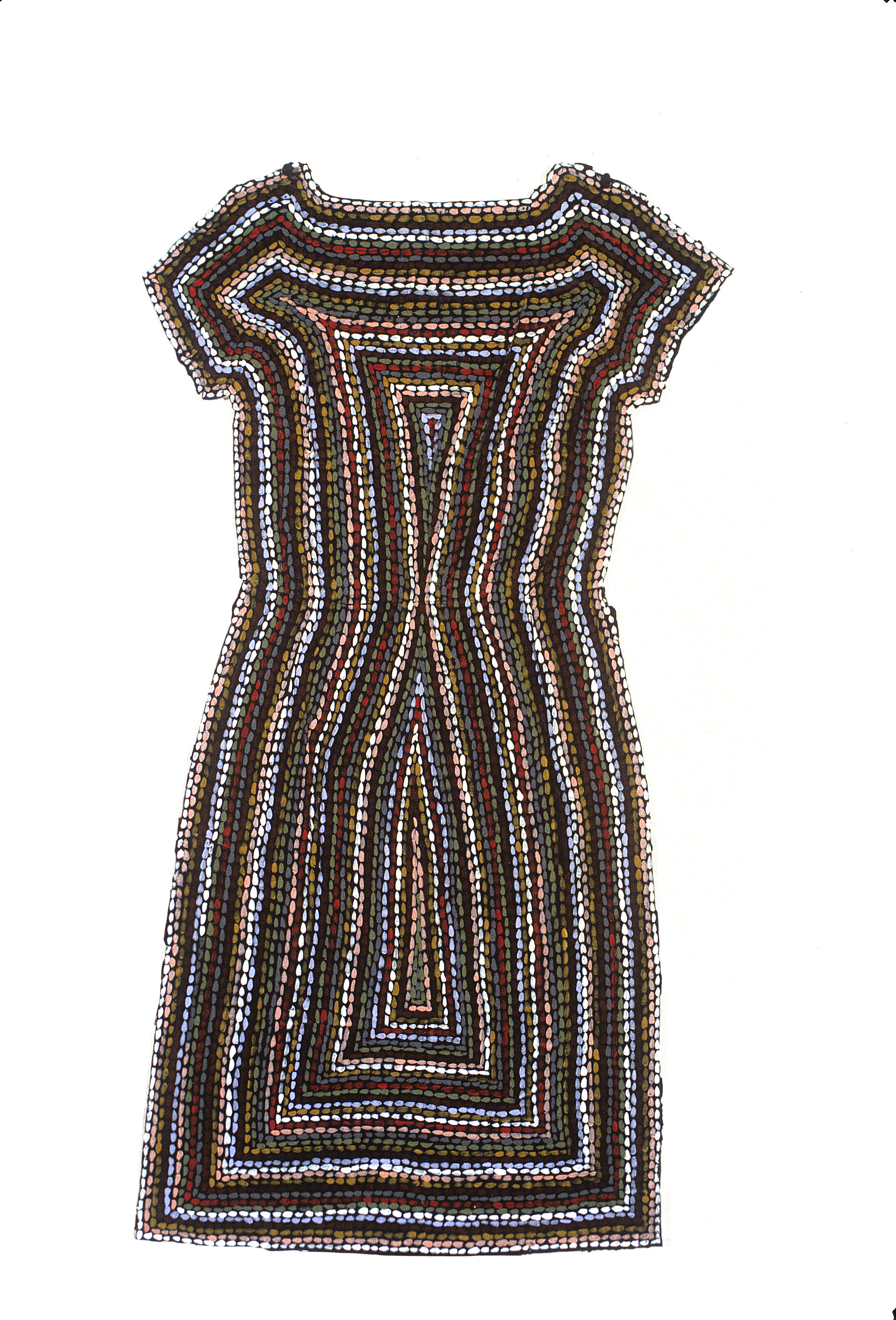   Rug Dress , 1978, dress, gesso, latex enamel, acrylic   
