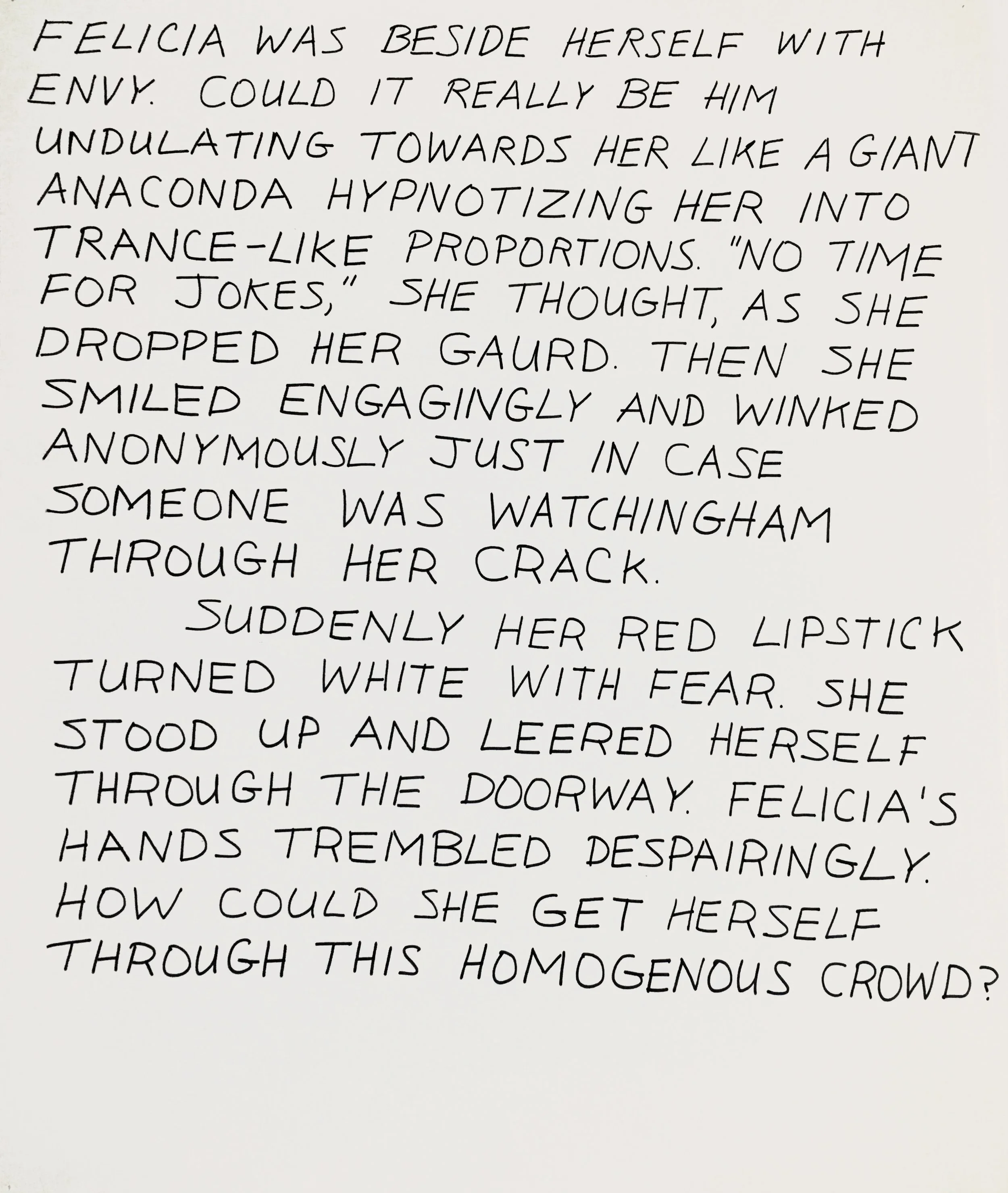  Felicia Shy, 1970-71, ink-on-paper cartoon panel, dimensions variable 